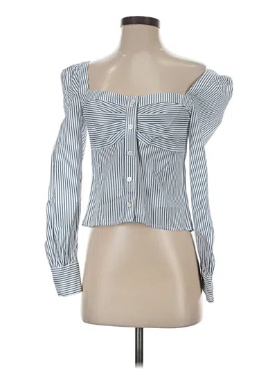 Pre-owned Veronica Beard Long Sleeve Blouse In Blue