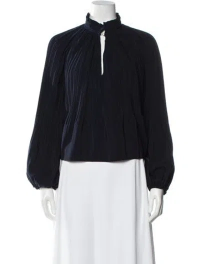 Pre-owned Veronica Beard Long Sleeve Blouse In Blue