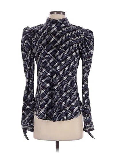Pre-owned Veronica Beard Long Sleeve Blouse In Blue