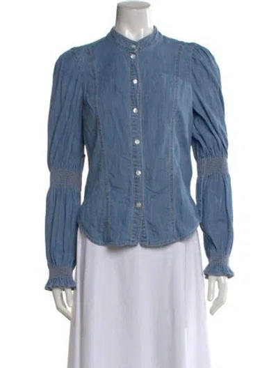 Pre-owned Veronica Beard Long Sleeve Blouse In Blue