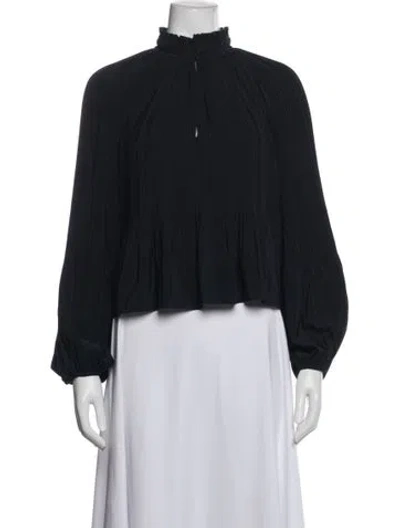 Pre-owned Veronica Beard Long Sleeve Blouse In Blue