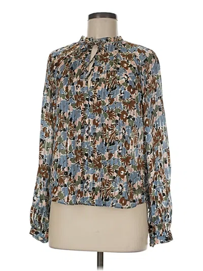 Veronica Beard Long Sleeve Blouse In Blue