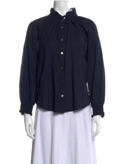 Pre-owned Veronica Beard Long Sleeve Blouse In Blue