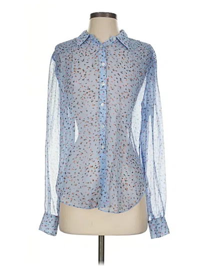 Pre-owned Veronica Beard Long Sleeve Blouse In Blue