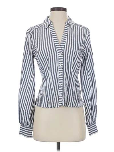 Pre-owned Veronica Beard Long Sleeve Blouse In Blue