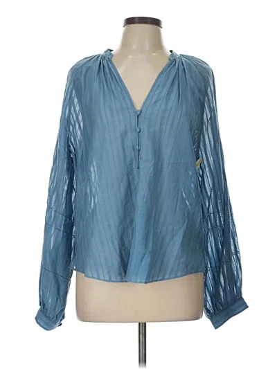 Pre-owned Veronica Beard Long Sleeve Blouse In Blue