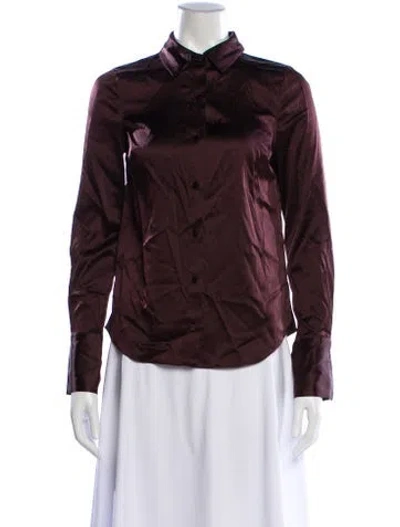 Pre-owned Veronica Beard Long Sleeve Blouse In Brown