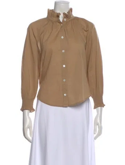 Pre-owned Veronica Beard Long Sleeve Blouse In Brown