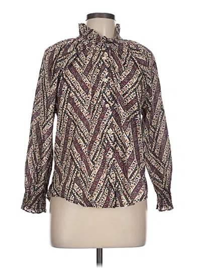 Pre-owned Veronica Beard Long Sleeve Blouse In Brown