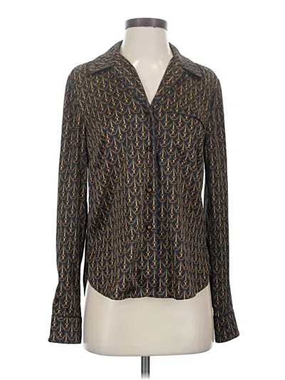 Pre-owned Veronica Beard Long Sleeve Blouse In Brown