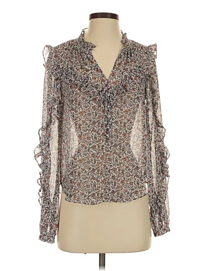 Pre-owned Veronica Beard Long Sleeve Blouse In Brown
