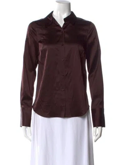 Pre-owned Veronica Beard Long Sleeve Blouse In Burgundy