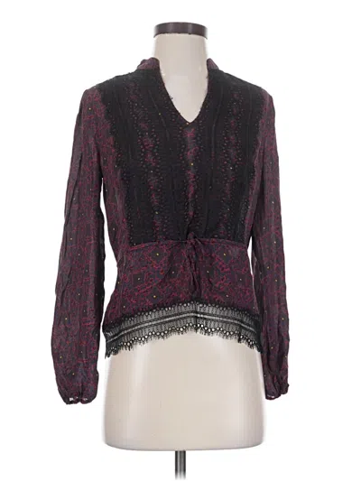 Pre-owned Veronica Beard Long Sleeve Blouse In Burgundy