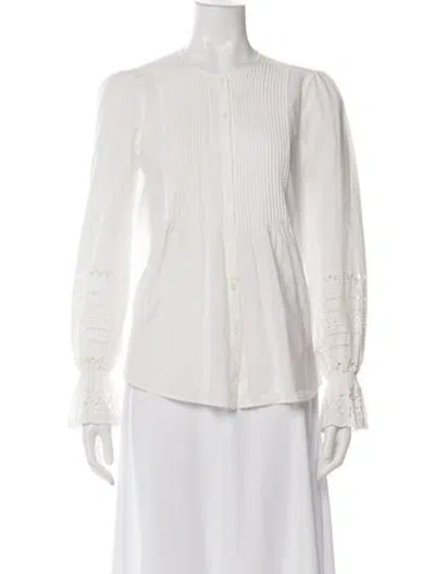 Pre-owned Veronica Beard Long Sleeve Blouse In Green