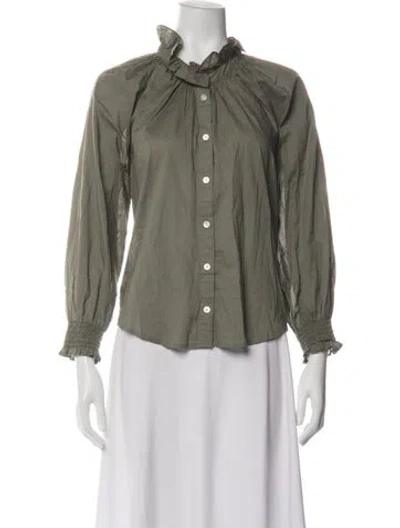 Pre-owned Veronica Beard Long Sleeve Blouse In Green