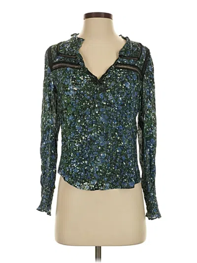 Pre-owned Veronica Beard Long Sleeve Blouse In Green