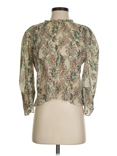 Pre-owned Veronica Beard Long Sleeve Blouse In Green