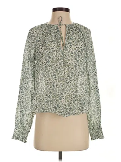 Pre-owned Veronica Beard Long Sleeve Blouse In Green