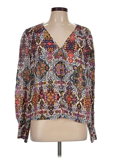 Pre-owned Veronica Beard Long Sleeve Blouse In Ivory