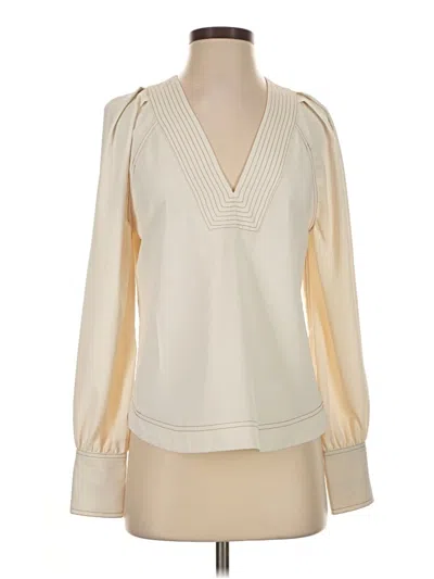 Pre-owned Veronica Beard Long Sleeve Blouse In Ivory