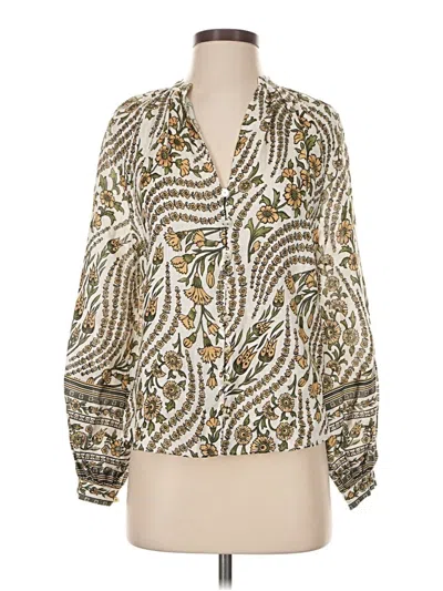 Pre-owned Veronica Beard Long Sleeve Blouse In Ivory
