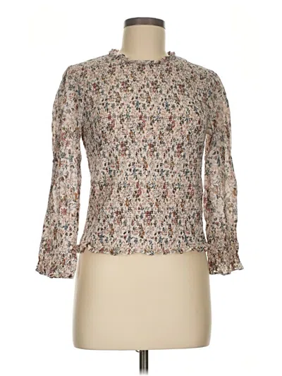 Pre-owned Veronica Beard Long Sleeve Blouse In Ivory