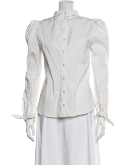 Pre-owned Veronica Beard Long Sleeve Blouse In Neutral