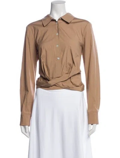 Pre-owned Veronica Beard Long Sleeve Blouse In Neutral