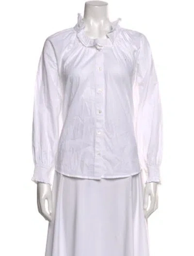 Pre-owned Veronica Beard Long Sleeve Blouse In Neutral