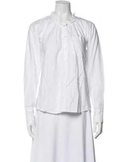 Pre-owned Veronica Beard Long Sleeve Blouse In Neutral