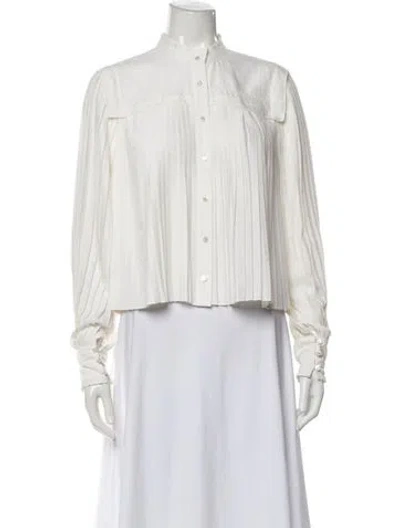 Pre-owned Veronica Beard Long Sleeve Blouse In Neutral