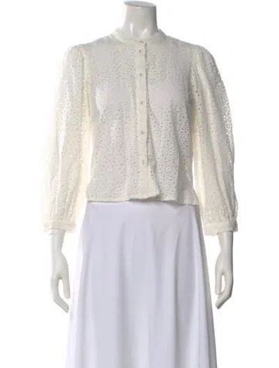 Pre-owned Veronica Beard Long Sleeve Blouse In Neutral