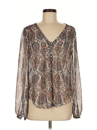 Pre-owned Veronica Beard Long Sleeve Blouse In Silver