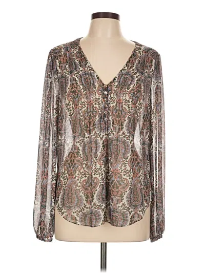 Pre-owned Veronica Beard Long Sleeve Blouse In Silver