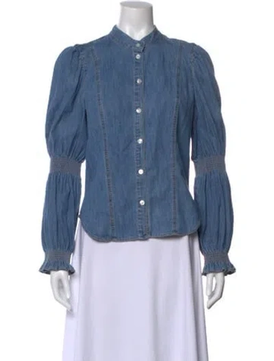 Pre-owned Veronica Beard Long Sleeve Blouse W/ Tags In Blue