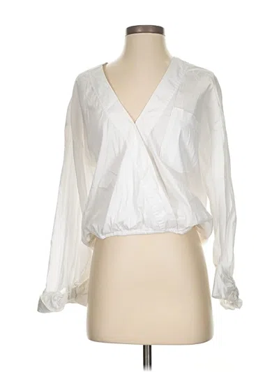 Pre-owned Veronica Beard Long Sleeve Blouse In White