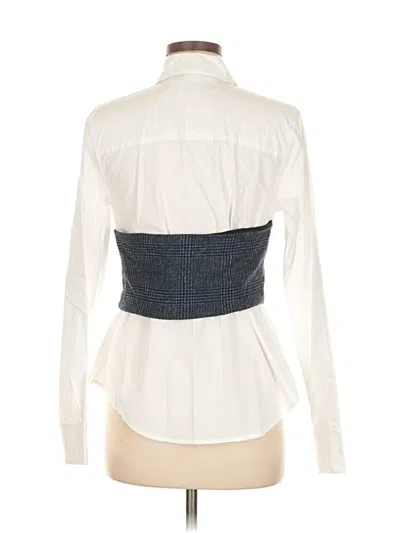 Pre-owned Veronica Beard Long Sleeve Blouse In White