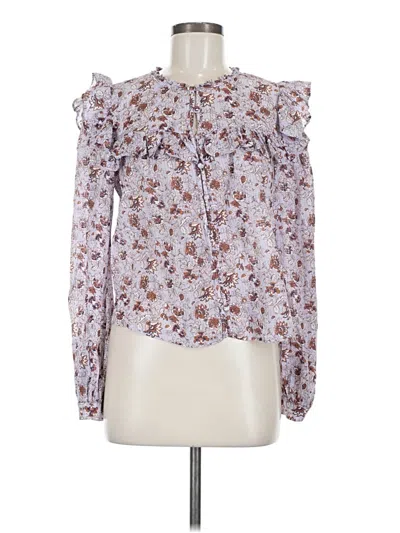 Pre-owned Veronica Beard Long Sleeve Blouse In White