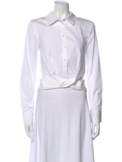 Pre-owned Veronica Beard Long Sleeve Blouse In White
