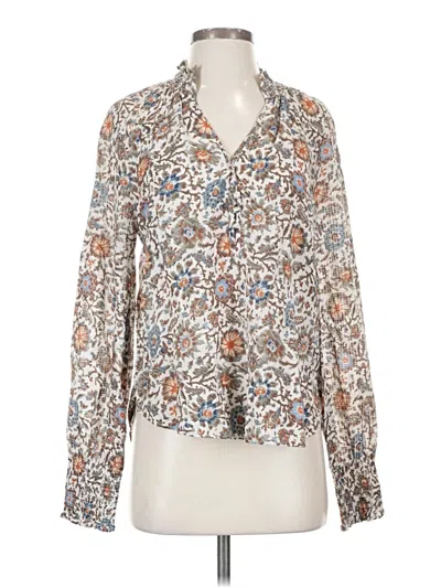 Pre-owned Veronica Beard Long Sleeve Blouse In White