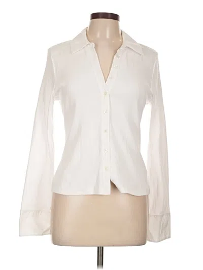 Pre-owned Veronica Beard Long Sleeve Blouse In White