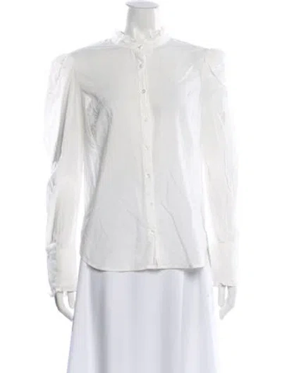 Pre-owned Veronica Beard Long Sleeve Blouse In White