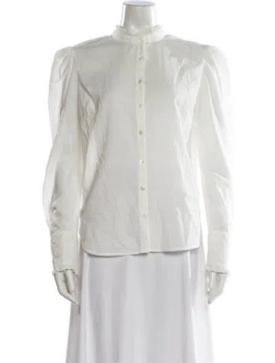 Pre-owned Veronica Beard Long Sleeve Blouse In White