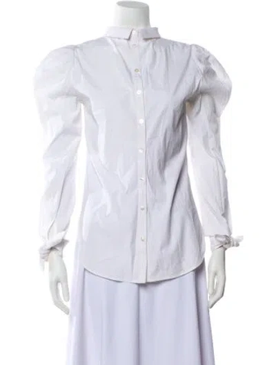 Pre-owned Veronica Beard Long Sleeve Blouse In White