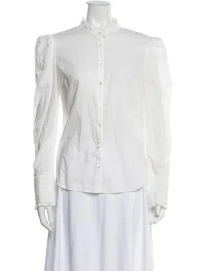 Pre-owned Veronica Beard Long Sleeve Blouse In White