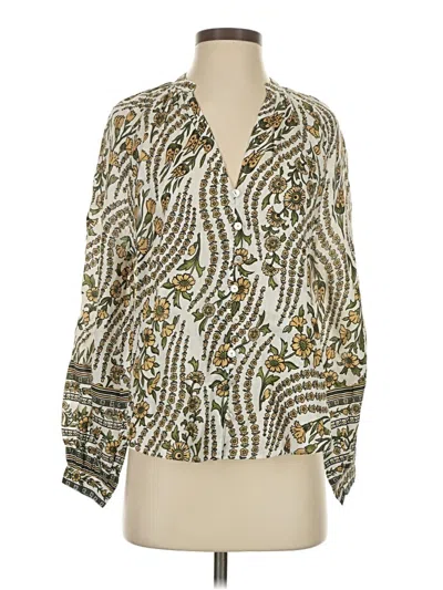 Pre-owned Veronica Beard Long Sleeve Blouse In White