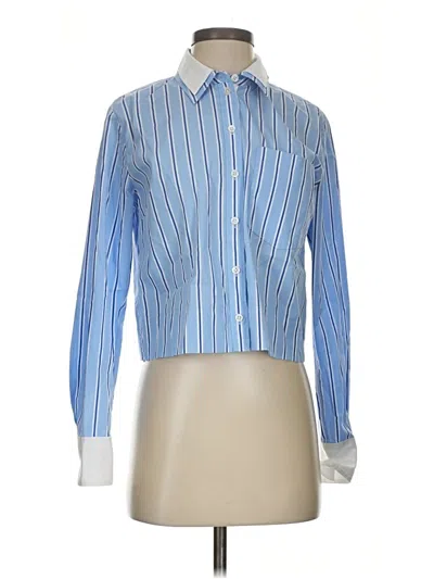 Pre-owned Veronica Beard Long Sleeve Button Down Shirt In Blue