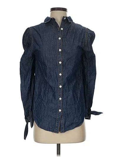 Pre-owned Veronica Beard Long Sleeve Button Down Shirt In Blue