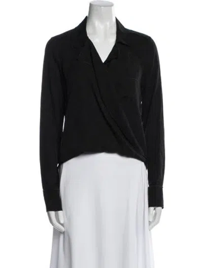Pre-owned Veronica Beard Long Sleeve Button-up Top In Blue