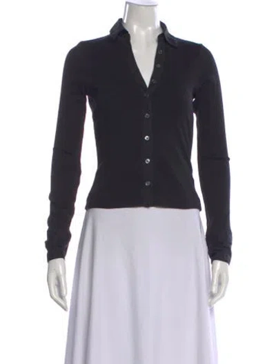 Pre-owned Veronica Beard Long Sleeve Button-up Top In Blue